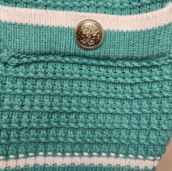 Nicole Miller Cardigan Sweater~Gold Buttons Women Size XS Green Knit Classic - Picture 5 of 13